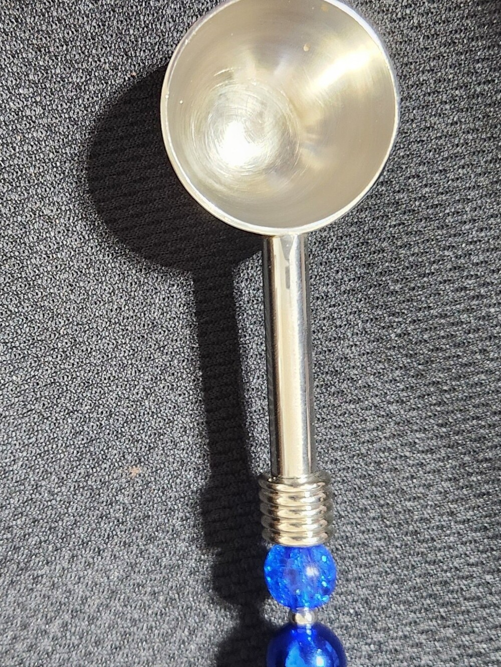 Blue Beaded Stainless Steel Scoop - Home Dining